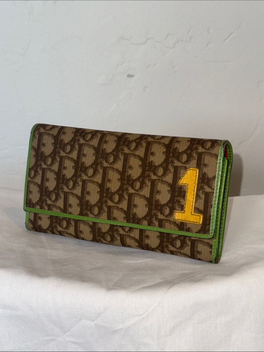 Dior Brown Monogram Canvas Vintage Y2K Rasta Number 1 Wallet